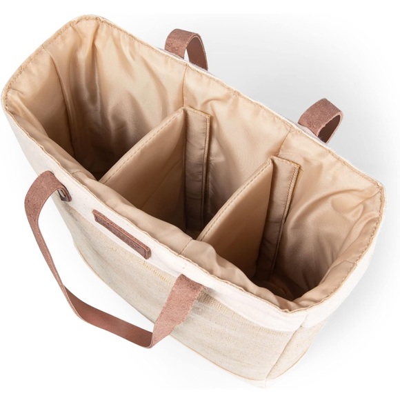 🆕 Legacy Pinot Jute 3 Bottle Insulated Wine Beige Tote & Gift Bag - Picture 2 of 12